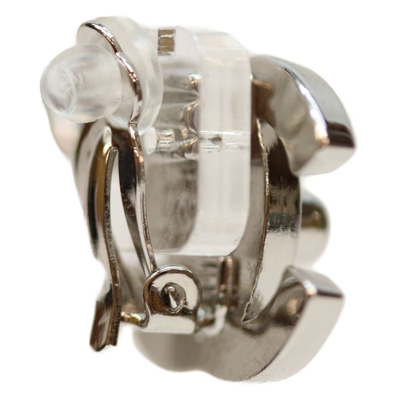 Chanel 96P Silver Turnlock Coco Mark Earrings