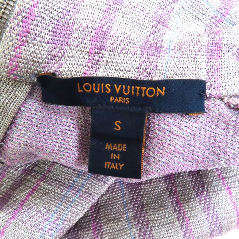 Louis Vuitton Fhkl56snw Silk Blend Leather With Logo Patch Lame Checked High