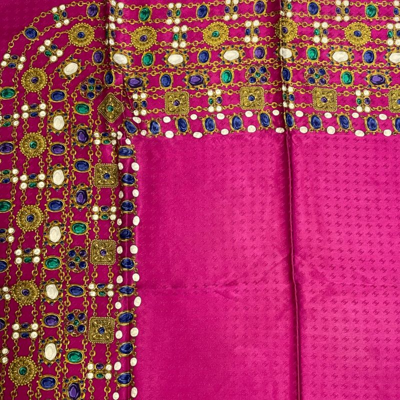 Chanel Jewelry Scarf Silk Pink Multicolor