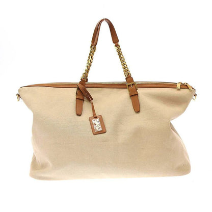 Saint Laurent Paris Leather Trimmed Canvas Duffel Bag 773705 09 23 Brownish