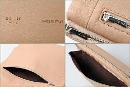 Celine Clutch Pouch Clutch Bag 173033 Lambskin SOFT TRIO Soft Trio Pink Beige