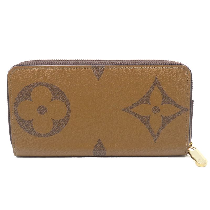 Louis Vuitton Long Wallet Zippy Wallet M69353 Monogram Reverse Brown Gold