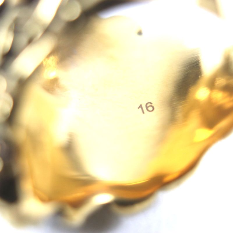 Gucci Lion's Head Colored Stone Ring - Gold Black 16 Size Equivalent To Size