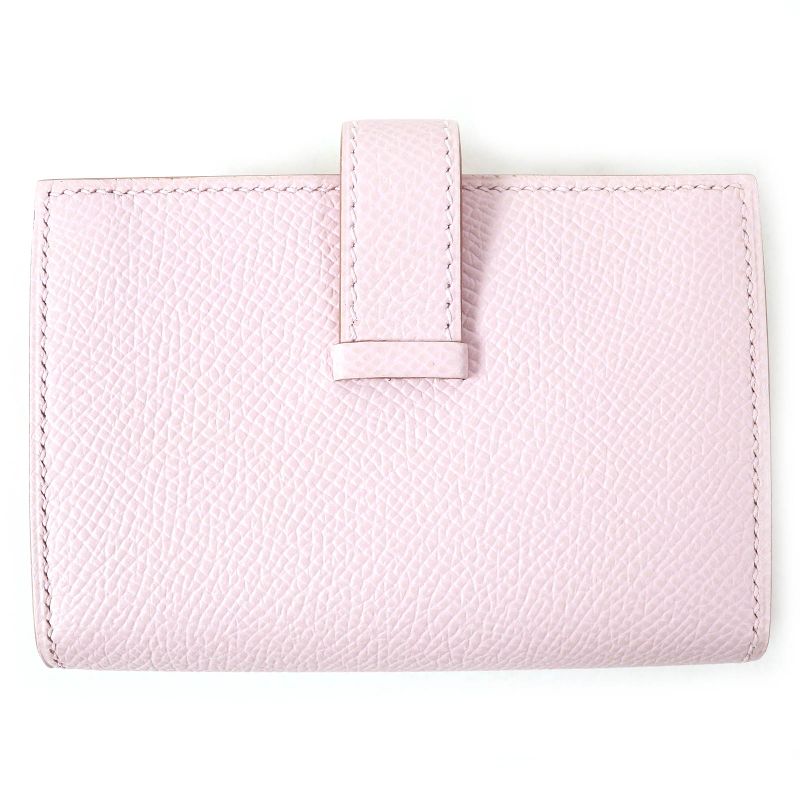 Hermes Bearn Mini Mauve Père Silver Hardware Vaux Epson Compact Wallet Bifold
