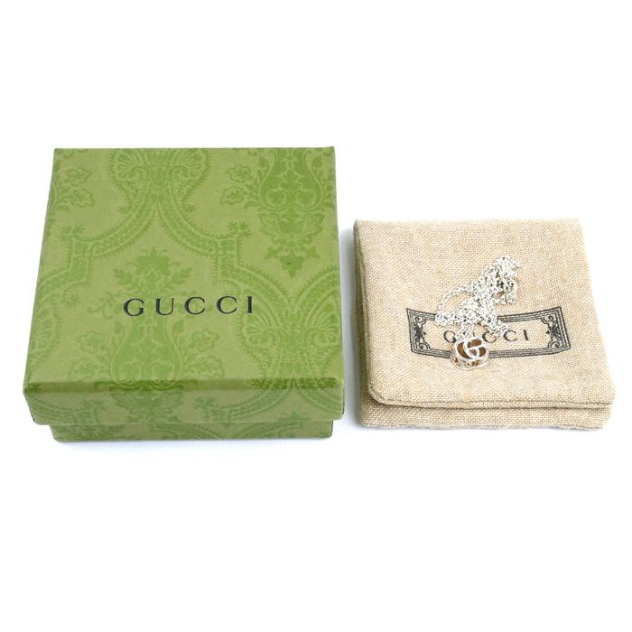 Gucci Silver 925 Double G Necklace 770724 J8400 8106 54g 39/44cm (1732in)