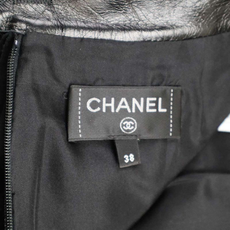 Chanel 2022 Resort Collection Cow Leather Fringe Skirt P71965c2466 Black 38