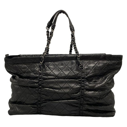 Chanel Shoulder Bag Matelasse Black Silver Hardware / Chain Shoulder / Gathered