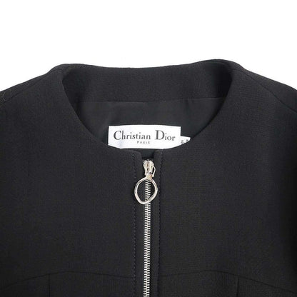 Christian Dior 15aw Zip-Up Wool Long Jacket 5a21221a1108 Black 40