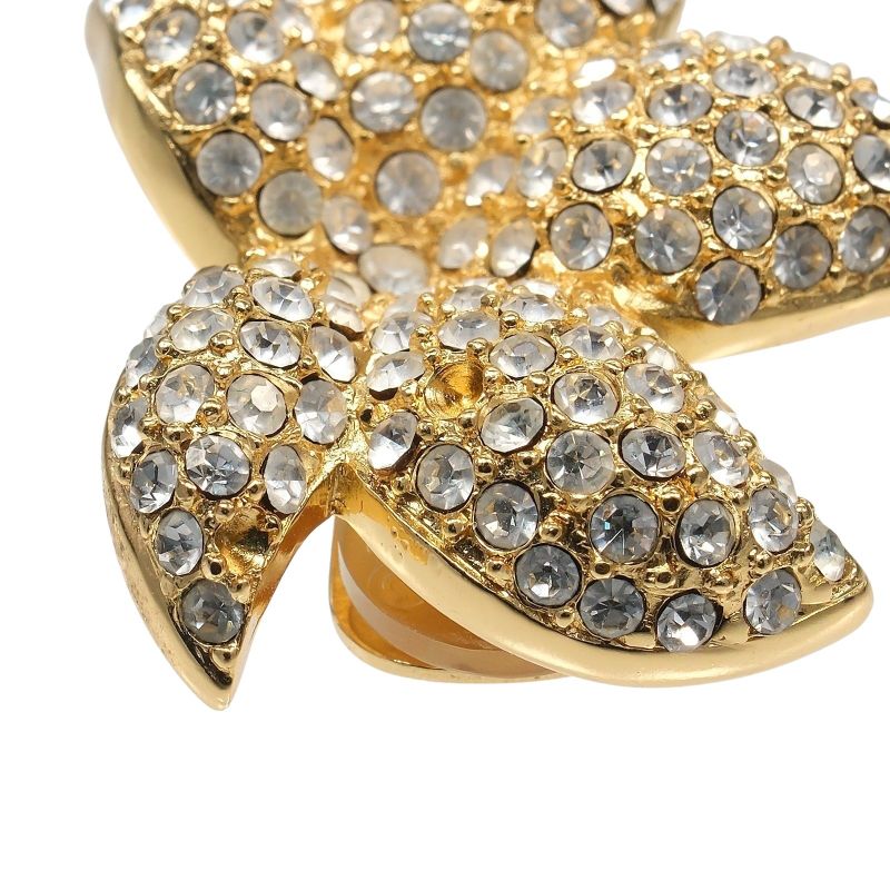 [dior] Christian Dior Gold Plated And Rhinestone Ladies 25.0g Earring