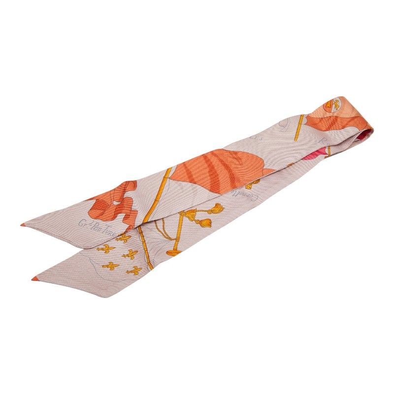 Hermes Twilly Flag Pink Multicolor Silk Women Hermes
