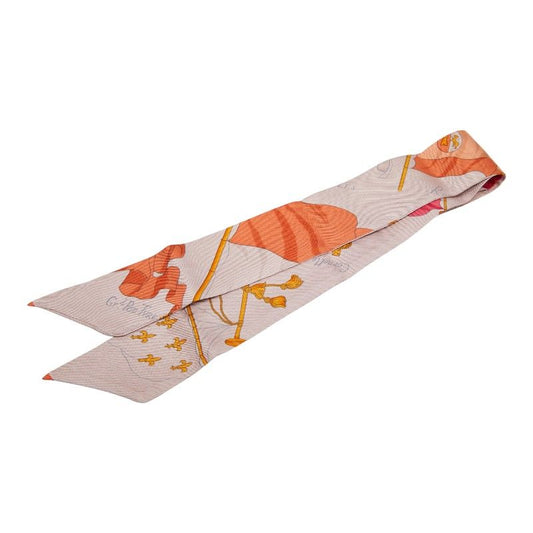 Hermes Twilly Flag Pink Multicolor Silk Women Hermes