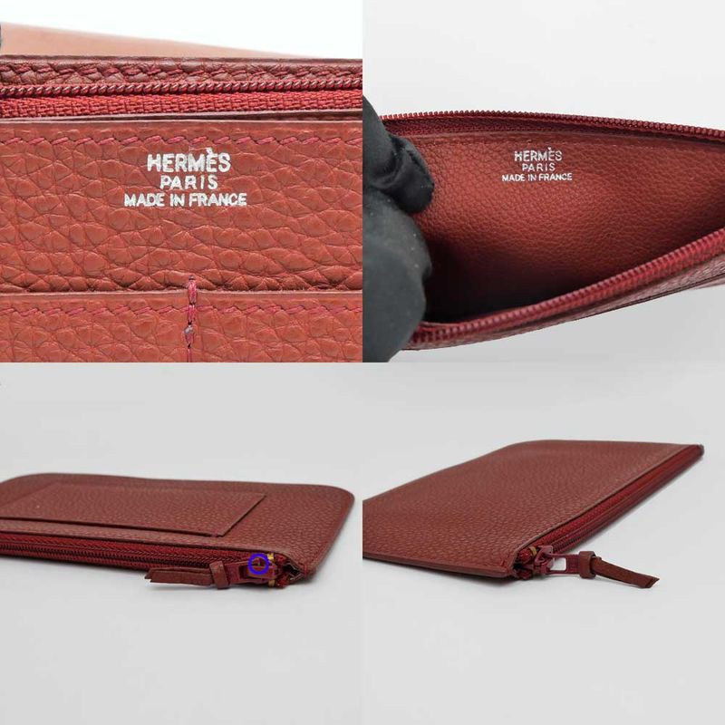 Hermes Dogon GM Rouge Ash Silver-hardware Togo E-engraved Leather Long