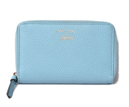 Gucci Wallet Preowned Gucci Foldable Wallet Gucci Swing Leather Light Blue