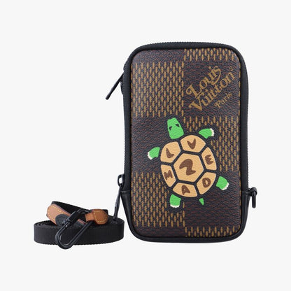 Louis Vuitton Nigo Collaboration Double Phone Pouch Ebène Damier Giant N40377 IC