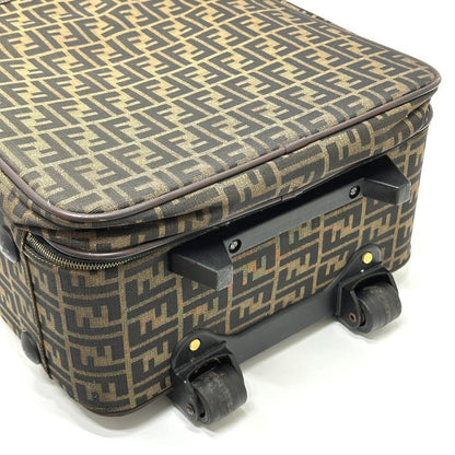 Fendi Carry-on Luggage Bag Zucca Pattern Canvas Brown Travel Bag Suitcase