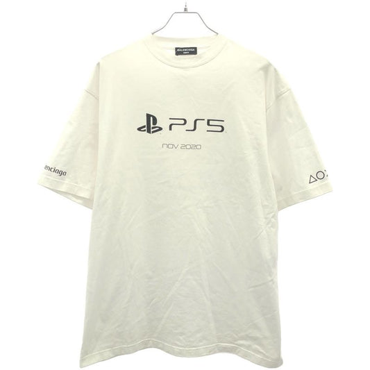 Balenciaga Playstation Ps5 Print Oversize D T-Shirt 651795 Tkvf3 White XXS