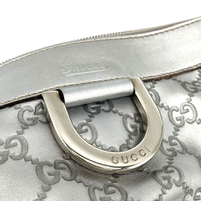 Gucci 203257 Shoulder Bag Abby Guccissima Leather Silver Women