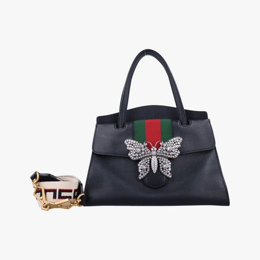Gucci Crystal Butterfly Linea Totem Black X Green X Red X Multicolor Leather