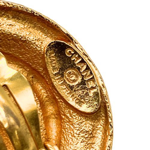 Chanel Earrings Coco Mark Gold Plated With Comet Gold