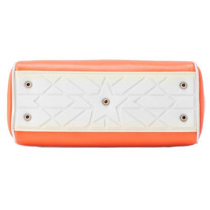 DIOR 2WAY Mini Boston Bag Leather X Rubber Orange X White With Gold Hardware