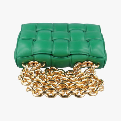 Bottega Veneta The Chain Cassette Green Lambskin B09392158t