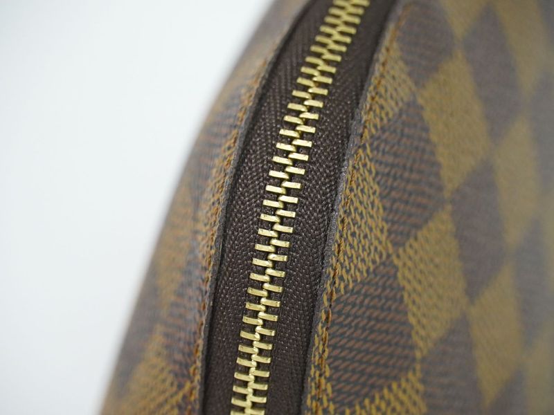 Authentic Louis Vuitton LV Pochette Cosmetic Damier Ebène Pouch Brown N47516