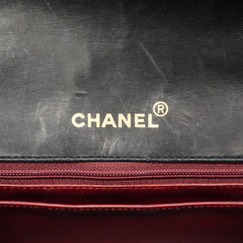 Chanel Shoulder Bag Matelasse Lambskin Black Gold Hardware Women