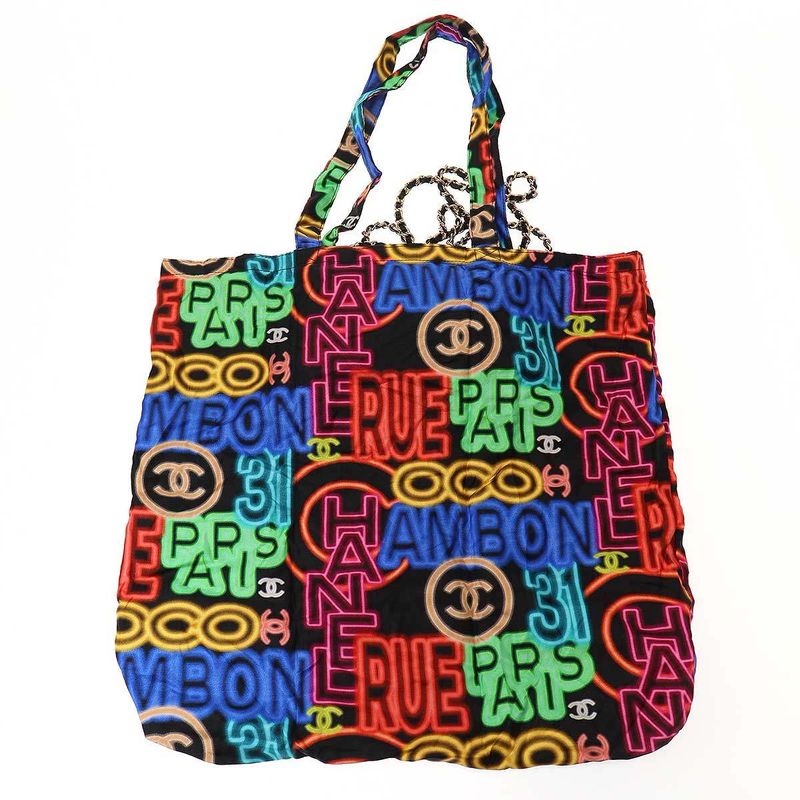 Chanel 21ss Caviar Skin&nylon 2way Bag Caviar Skin Nylon Shoulder Tote Bag