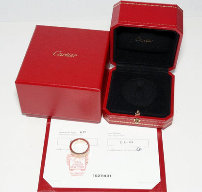 Cartier Ring 18K Pink Gold Full Pavé Diamonds 66P (070ct) Love Ring Width 65mm