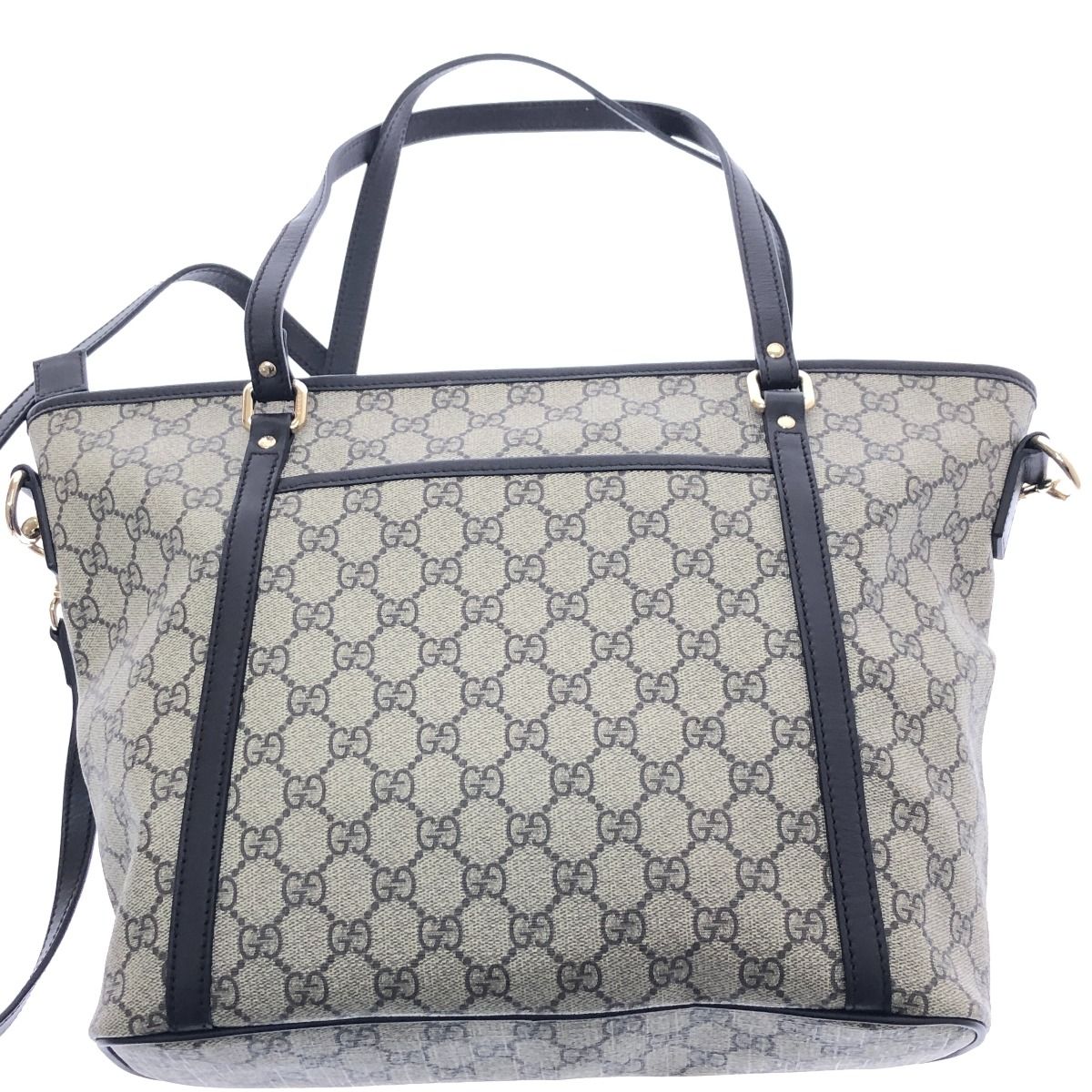 Gucci 2way Shoulder Bag Tote Bag GG Supreme Pvcleather 388929 Dark Brown
