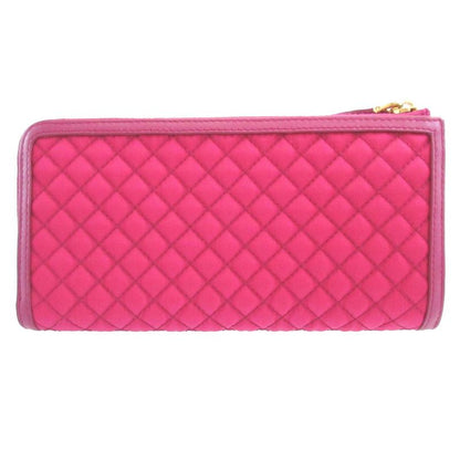 Prada Quilted Nylon Pink L Shaped Zipper Long Wallet 1042 Prada