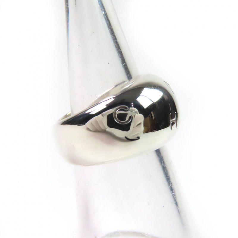 Chanel Sv925 Logo Engraved Wide Ring - Ring Accessory Silver Size Approx 11