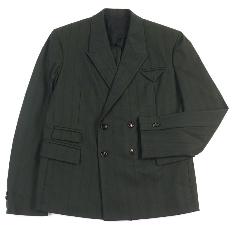 Bottega Veneta 2021 659592 Tech Herringbone Striped Jacket Logo