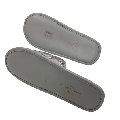 Louis Vuitton Homey Line Monogram Flat Shoes Satin Gray Unused Slippers Room