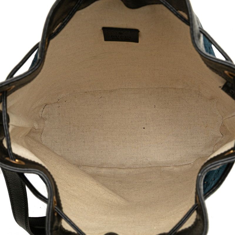 Gucci GG Velvet Sherry Line Crossbody Shoulder Bag Bucket Bag 574960 Navy