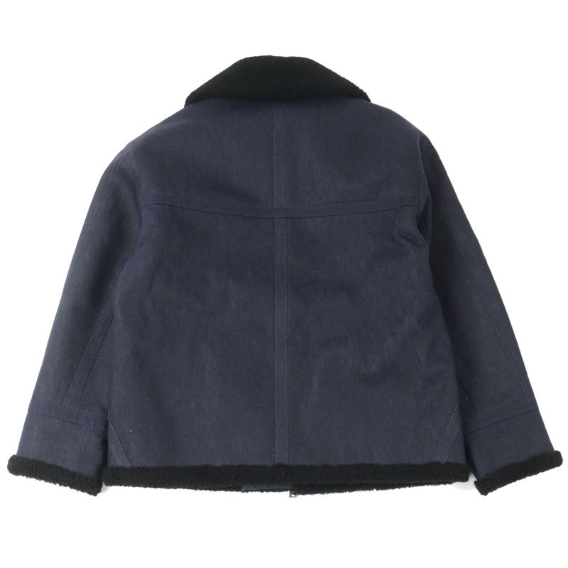 Fendi 2021 Fm0176 Selleria Sheepskin Cotton With Logo Patch Reversible Denim