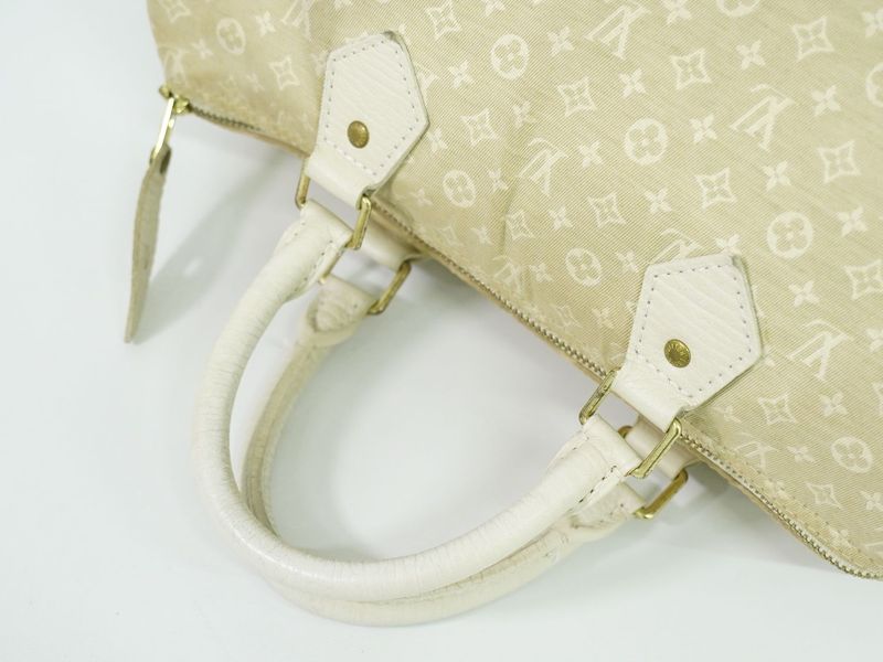Authentic Louis Vuitton LV Speedy 30 Monogram Mini Lin Handbag Mini Boston Bag
