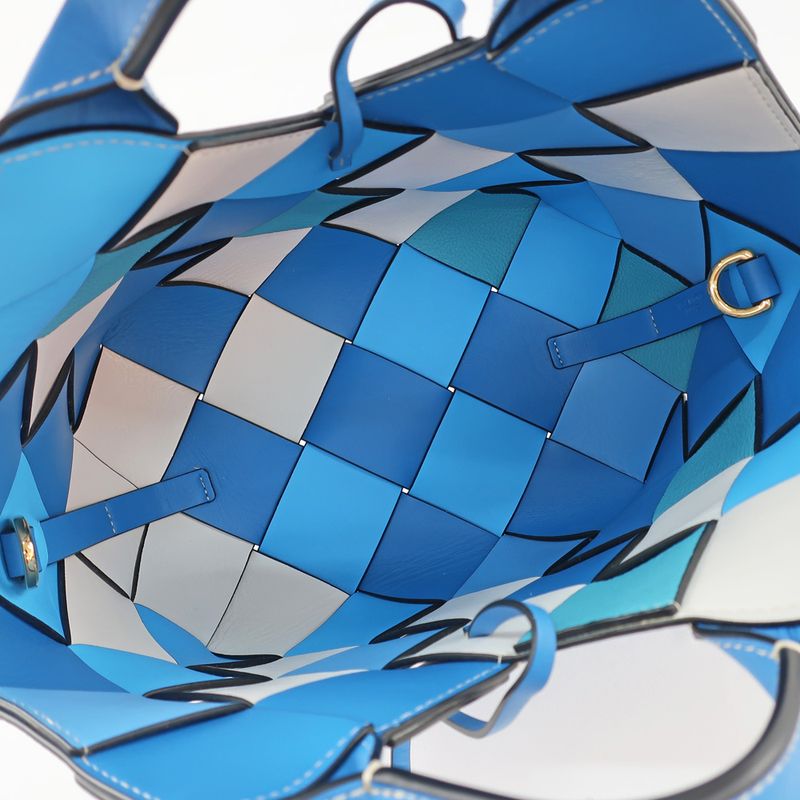 Loewe Woven Basket Bag Small Handbag Shoulder - 2WAY Leather Blue -