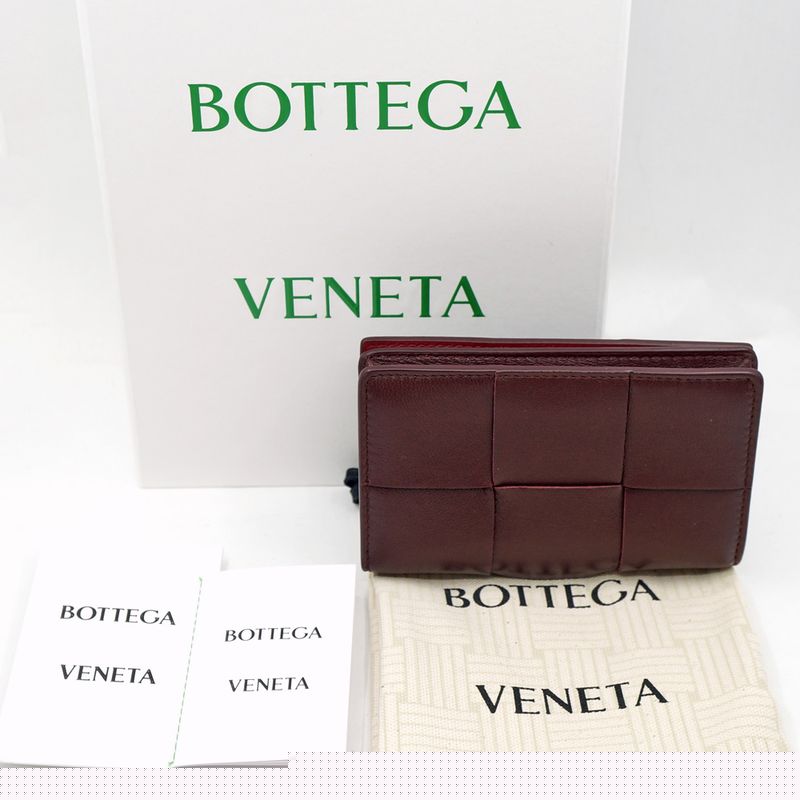 Bottega Veneta 814644 Cassette Business Card Case Wallet Gdhardware Red