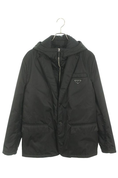 Prada Sd118 S212 1WQ8 Nylon Hooded Layered Jacket Blouson Men 50