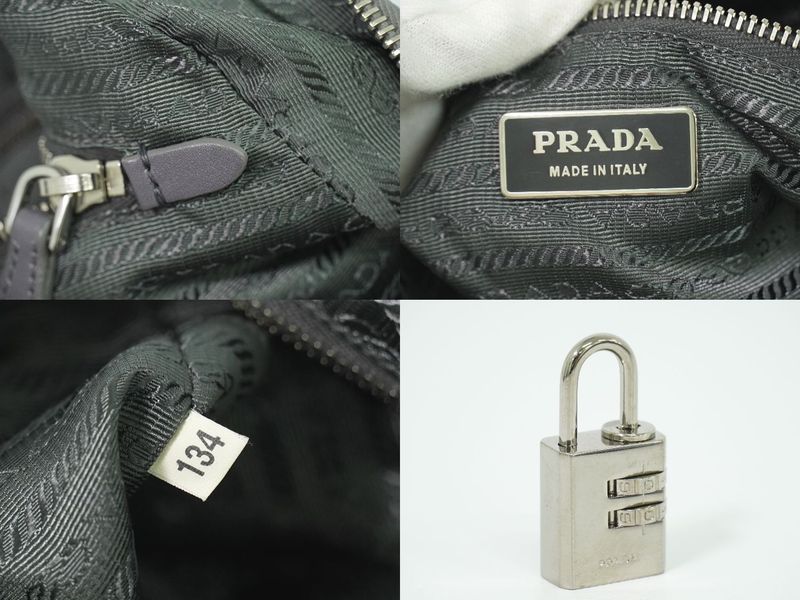 Authentic Prada Nylon Handbag Gray Bag Used [follow-up Discount