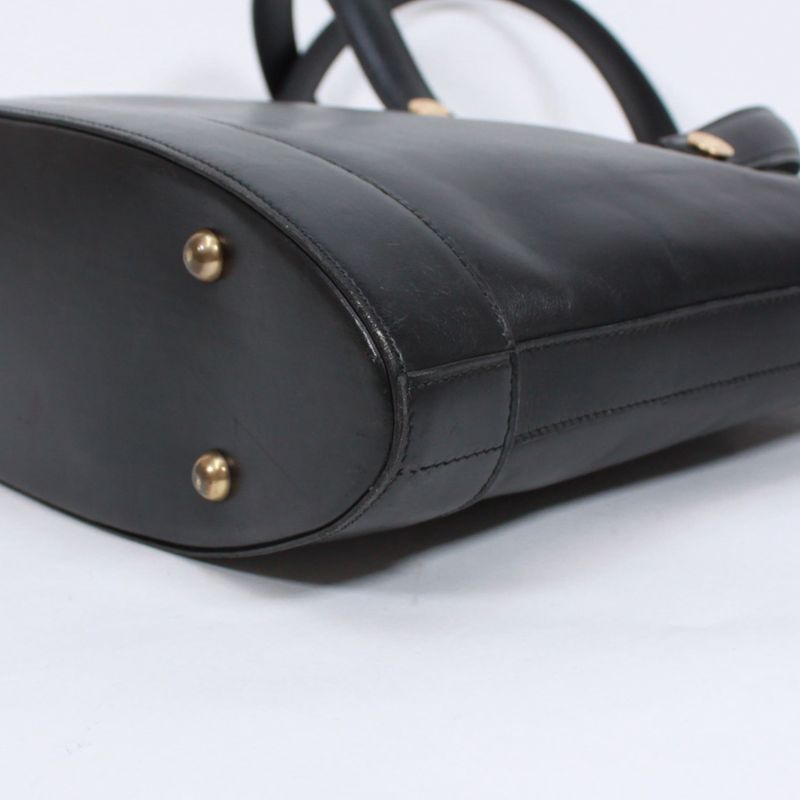 Hermes Sorbonne 35 Box Calf Black Tote Bag Gold