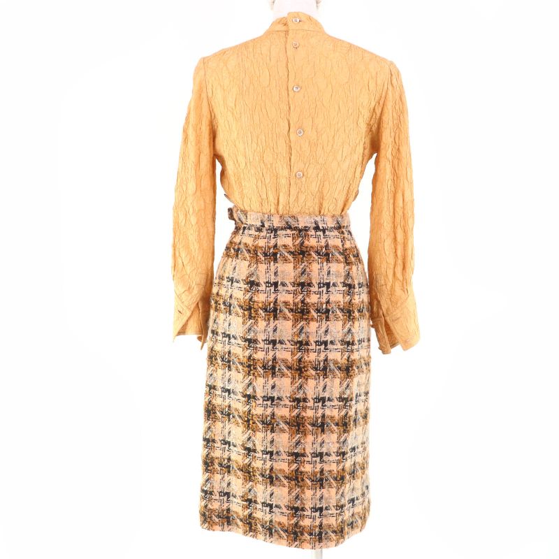 CHANEL Vintage Tweed Jacket Long-sleeved Top And Skirt 3-piece Set-up
