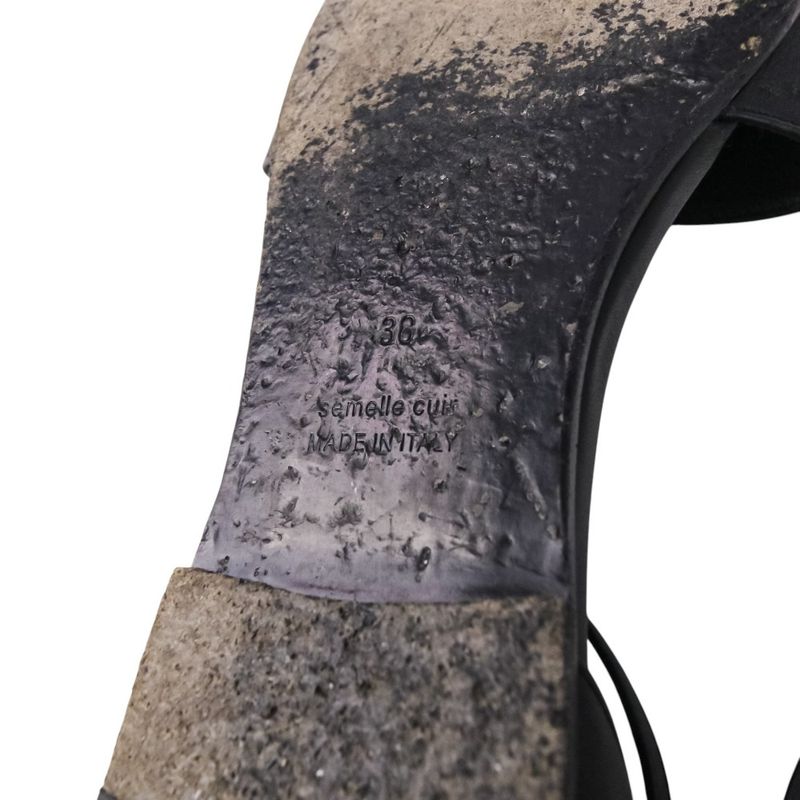 Hermes Desiree Corrie de Chien Ankle Strap Flat Sandals Size 38 About 24.5cm