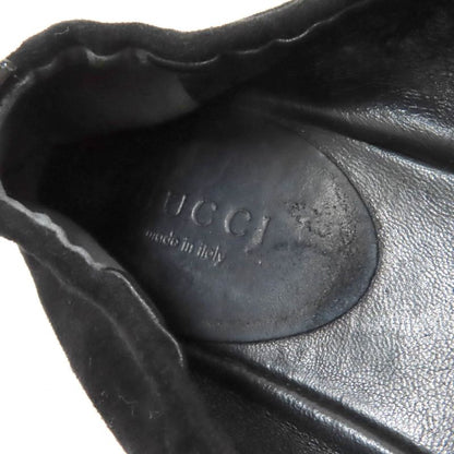 Gucci 270311 Bamboo Bit Suede Leather Pumps Flat Shoes Black 35 With Box Made