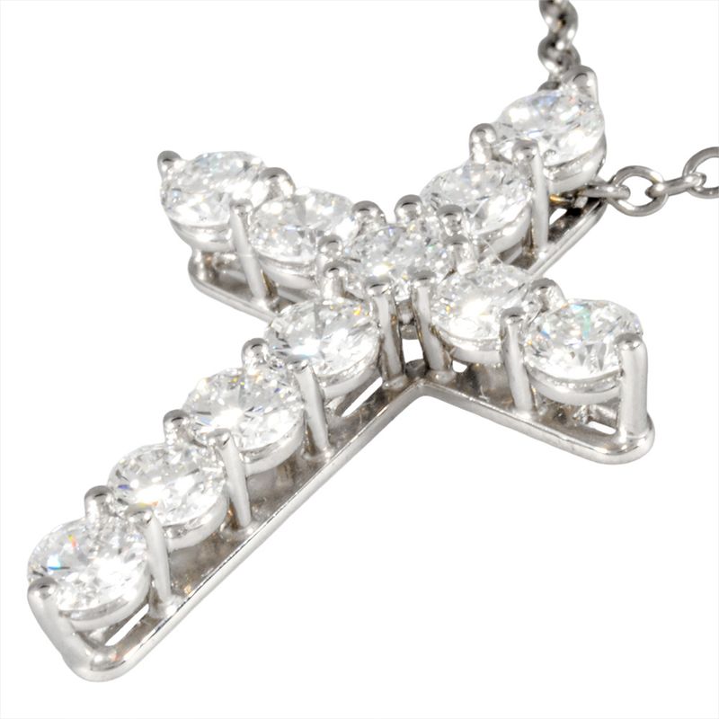 Tiffany & Co Tiffany & Co Small Cross Necklace Diamond Pt950 34g Platinum