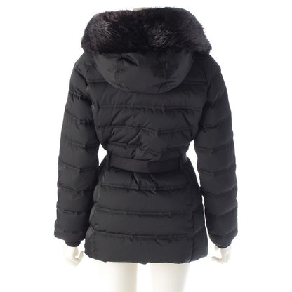 Gucci Beaver Fur Ggleather Patch Belted Down Coat Outerwear 319495 Black 36