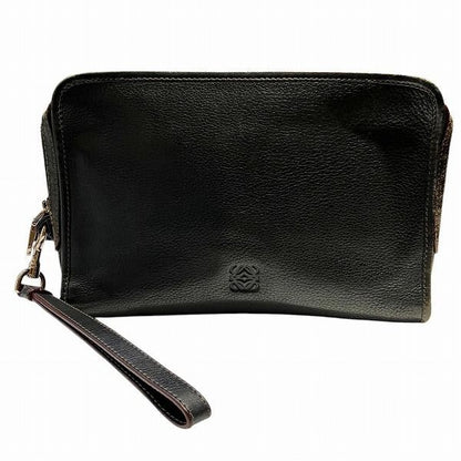 Loewe Anagram Black Leather Bag Clutch Bag Men's