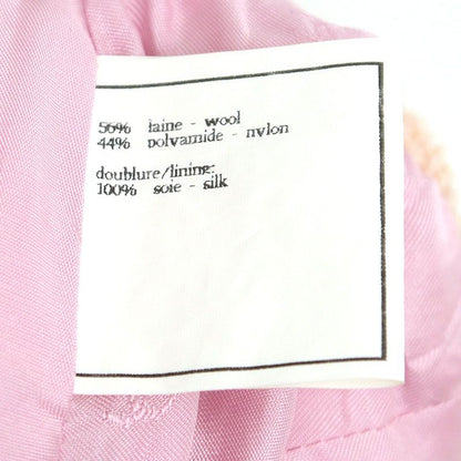 Chanel Tweed Skirt 36 P07019 Pink Beige Knee Length