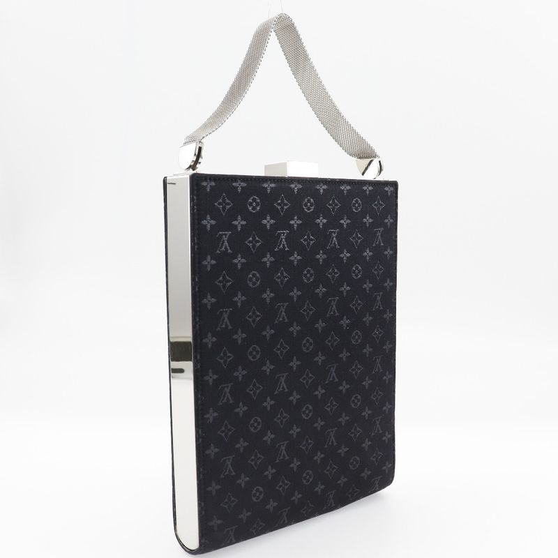 Louis Vuitton Angers GM Party Bag M92100 Monogram Satin Noir Black Sp0070